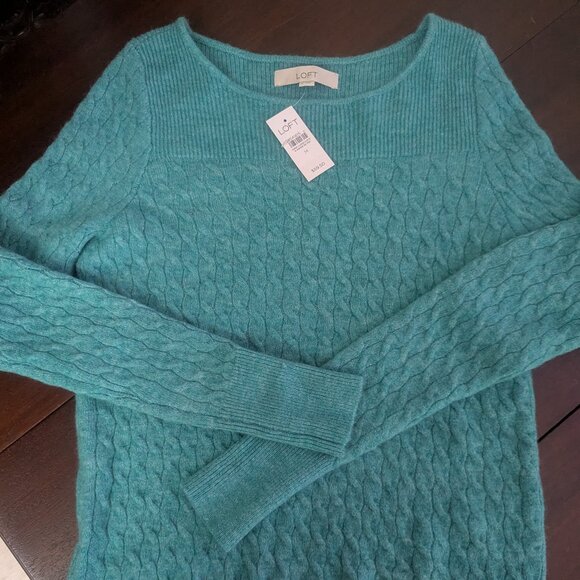 LOFT Sweater Boatneck Teal Size Medium Soft and Cozy! - Picture 3 of 7